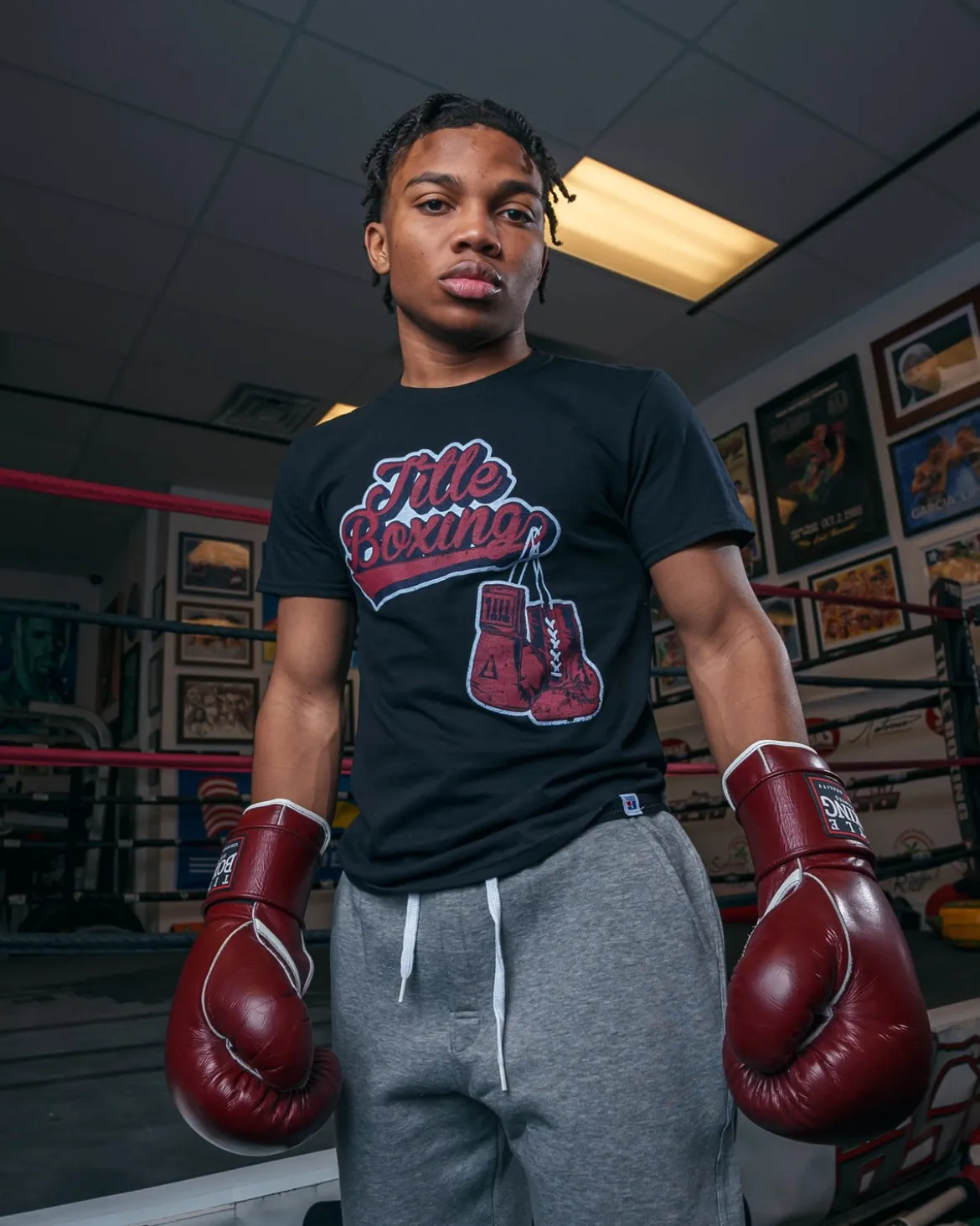 TITLE Boxing Classic Script Performance Tee