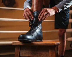 TITLE Boxing High-Top Leather Boxing Shoes