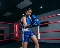TITLE Boxing Professional Women’s Satin Striped Boxing Trunks
