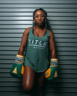 TITLE Boxing Women's Striped Wordmark Cropped Tank
