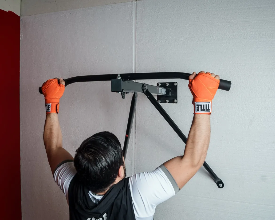 TITLE Deluxe Wallmount Pull-Up Bar & Bag Hanger